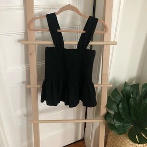 Madewell black peplum top
